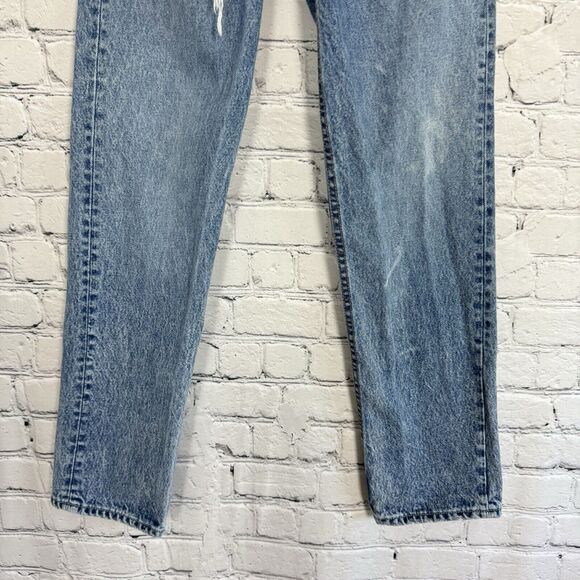 GRLFRND Womens Jeans Size 24 Helena Button Fly Blue Radio Clash Distressed USA - Picture 4 of 16